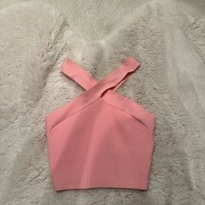 Pink cropped babaton Artzia top